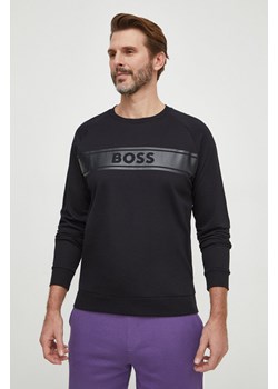 BOSS bluza bawełniana lounge kolor czarny z nadrukiem ze sklepu ANSWEAR.com w kategorii Bluzy męskie - zdjęcie 168250289