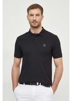 Boss Orange polo męski kolor czarny gładki ze sklepu ANSWEAR.com w kategorii T-shirty męskie - zdjęcie 168250645