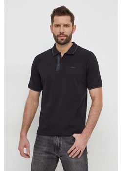 Calvin Klein polo bawełniane kolor czarny z aplikacją ze sklepu ANSWEAR.com w kategorii T-shirty męskie - zdjęcie 168250675