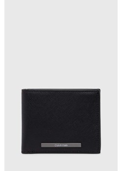 Calvin Klein portfel skórzany męski kolor czarny ze sklepu ANSWEAR.com w kategorii Portfele męskie - zdjęcie 168256345