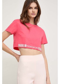 Patrizia Pepe t-shirt bawełniany damski kolor różowy 8M1613 J089 ze sklepu ANSWEAR.com w kategorii Bluzki damskie - zdjęcie 168256447