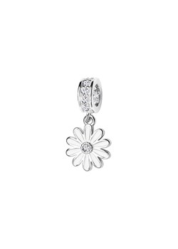 Beads srebrny pokryty emalią z cyrkoniami - kwiat - Dots ze sklepu YES.pl w kategorii Zawieszki - zdjęcie 168257035