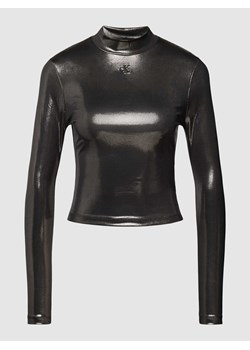 Bluzka krótka z długim rękawem i efektem metalicznym ze sklepu Peek&Cloppenburg  w kategorii Bluzki damskie - zdjęcie 168258215