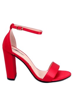 Sandałki na słupku Ranae Red czerwone ze sklepu ButyModne.pl w kategorii Sandały damskie - zdjęcie 168262428