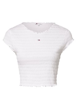 Tommy Jeans Koszulka damska Kobiety Bawełna biały jednolity ze sklepu vangraaf w kategorii Bluzki damskie - zdjęcie 168265118