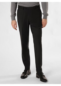 Finshley & Harding Spodnie - Carter Mężczyźni Regular Fit Wełna czarny jednolity ze sklepu vangraaf w kategorii Spodnie męskie - zdjęcie 168265159