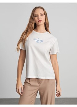 Sinsay - Koszulka z nadrukiem - kremowy ze sklepu Sinsay w kategorii Bluzki damskie - zdjęcie 168268826