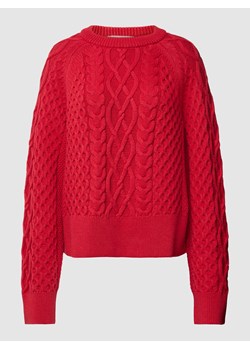 Sweter z dzianiny z wzorem warkocza ze sklepu Peek&Cloppenburg  w kategorii Swetry damskie - zdjęcie 168272619