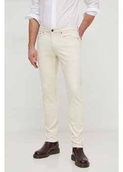 Calvin Klein jeansy męskie kolor beżowy ze sklepu ANSWEAR.com w kategorii Spodnie męskie - zdjęcie 168278155