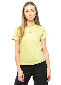 t-shirt damski pinko 100355 a1nw żółty ze sklepu Royal Shop w kategorii Bluzki damskie - zdjęcie 168283385