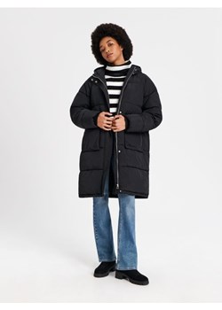 Sinsay - Płaszcz z kapturem - czarny ze sklepu Sinsay w kategorii Płaszcze damskie - zdjęcie 168284235