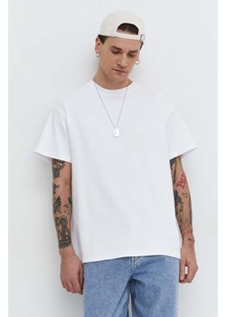 Solid t-shirt bawełniany męski kolor biały gładki ze sklepu ANSWEAR.com w kategorii T-shirty męskie - zdjęcie 168287287