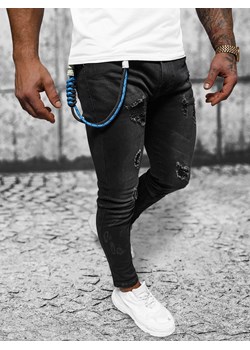 Spodnie jeansowe męskie czarne OZONEE DR/TF245 ze sklepu ozonee.pl w kategorii Jeansy męskie - zdjęcie 168288749