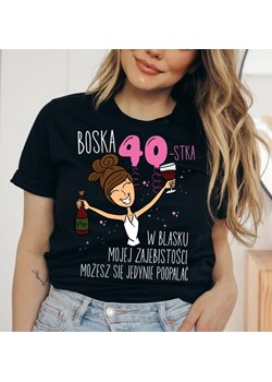 Damska koszulka na 40 urodziny BOSKA 40 BRUNETKA ze sklepu Time For Fashion w kategorii Bluzki damskie - zdjęcie 168290507