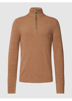 Sweter z dzianiny z kołnierzem model ‘Luca’ ze sklepu Peek&Cloppenburg  w kategorii Swetry męskie - zdjęcie 168292598