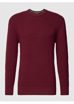 Sweter z dzianiny z fakturowanym wzorem ze sklepu Peek&Cloppenburg  w kategorii Swetry męskie - zdjęcie 168295505