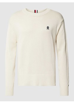 Sweter z dzianiny z wyhaftowanym logo ze sklepu Peek&Cloppenburg  w kategorii Swetry męskie - zdjęcie 168296329