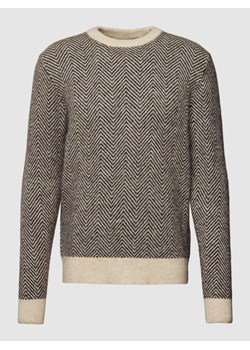 Sweter z dzianiny z fakturowanym wzorem model ‘RAI’ ze sklepu Peek&Cloppenburg  w kategorii Swetry męskie - zdjęcie 168298496