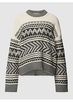 Sweter z dzianiny ze wzorem w zygaki ze sklepu Peek&Cloppenburg  w kategorii Swetry damskie - zdjęcie 168300089