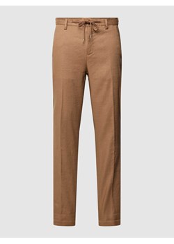 Spodnie lniane z tunelem model ‘Hunt’ ze sklepu Peek&Cloppenburg  w kategorii Spodnie męskie - zdjęcie 168300287