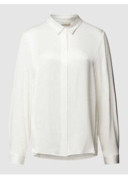 Bluzka koszulowa z mieszanki wiskozy i elastanu z krytą listwą guzikową ze sklepu Peek&Cloppenburg  w kategorii Koszule damskie - zdjęcie 168302139