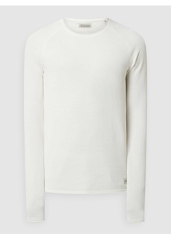 Sweter z dzianiny z naszywką z logo model ‘HILL’ ze sklepu Peek&Cloppenburg  w kategorii Swetry męskie - zdjęcie 168306766