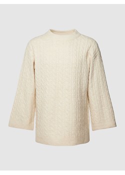 Sweter z dzianiny ze ściegiem warkoczowym model ‘HEIDI’ ze sklepu Peek&Cloppenburg  w kategorii Swetry damskie - zdjęcie 168306829