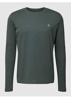 Bluzka z długim rękawem z bawełny z nadrukiem z logo ze sklepu Peek&Cloppenburg  w kategorii T-shirty męskie - zdjęcie 168307027
