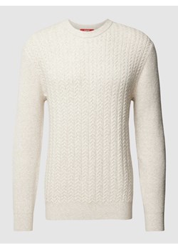 Sweter z dzianiny z prążkowanymi wykończeniami ze sklepu Peek&Cloppenburg  w kategorii Swetry męskie - zdjęcie 168310888