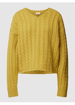 Sweter z dzianiny ze ściegiem warkoczowym model ‘RAE’ ze sklepu Peek&Cloppenburg  w kategorii Swetry damskie - zdjęcie 168313247