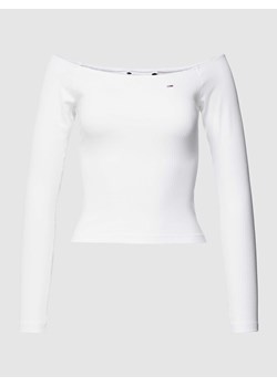 Bluzka z odkrytymi ramionami,długim rękawem i wyhaftowanym logo ze sklepu Peek&Cloppenburg  w kategorii Bluzki damskie - zdjęcie 168321845