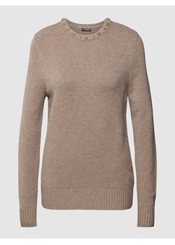 Sweter z dzianiny z mieszanki wiskozy z perełkami ze sklepu Peek&Cloppenburg  w kategorii Swetry damskie - zdjęcie 168323105