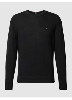 Sweter z dzianiny z wyhaftowanym logo model ‘CHAIN’ ze sklepu Peek&Cloppenburg  w kategorii Swetry męskie - zdjęcie 168325896