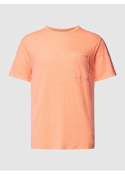 T-shirt z lnu z kieszenią na piersi model ‘ECSTASEA’ ze sklepu Peek&Cloppenburg  w kategorii T-shirty męskie - zdjęcie 168327387