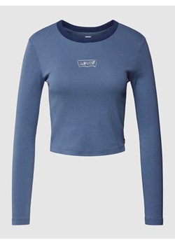 Bluza krótka z długim rękawem i nadrukiem z logo ze sklepu Peek&Cloppenburg  w kategorii Bluzki damskie - zdjęcie 168331029