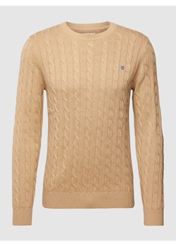 Sweter z dzianiny z wzorem warkocza ze sklepu Peek&Cloppenburg  w kategorii Swetry męskie - zdjęcie 168331618