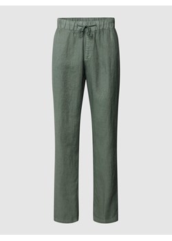 Spodnie lniane z elastycznym pasem model ‘PANTALACCIO’ ze sklepu Peek&Cloppenburg  w kategorii Spodnie męskie - zdjęcie 168333047