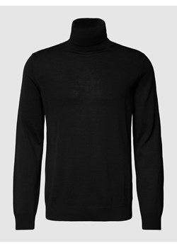 Sweter z wywijanym kołnierzem z wełny merino model ‘Donte’ ze sklepu Peek&Cloppenburg  w kategorii Swetry męskie - zdjęcie 168334427