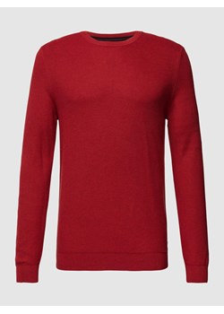 Sweter z dzianiny w jednolitym kolorze z okrągłym dekoltem ze sklepu Peek&Cloppenburg  w kategorii Swetry męskie - zdjęcie 168338866