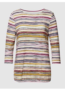 Bluzka z mieszanki wiskozy i elastanu z długim rękawem i wzorem w paski ze sklepu Peek&Cloppenburg  w kategorii Bluzki damskie - zdjęcie 168340915