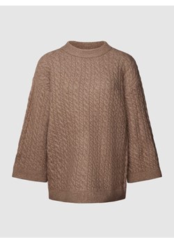 Sweter z dzianiny ze ściegiem warkoczowym model ‘HEIDI’ ze sklepu Peek&Cloppenburg  w kategorii Swetry damskie - zdjęcie 168342435