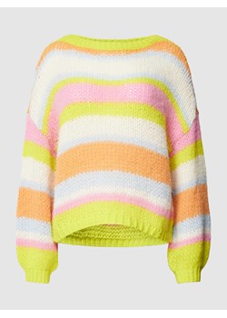 Sweter z dzianiny ze wzorem w blokowe pasy model ‘LANEY’ ze sklepu Peek&Cloppenburg  w kategorii Swetry damskie - zdjęcie 168342499