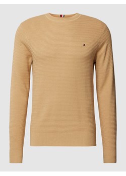 Sweter z dzianiny z wyhaftowanym logo ze sklepu Peek&Cloppenburg  w kategorii Swetry męskie - zdjęcie 168343188