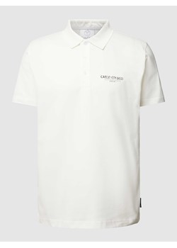 Koszulka polo z czystej bawełny z detalem z logo ze sklepu Peek&Cloppenburg  w kategorii T-shirty męskie - zdjęcie 168343366