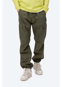 Carhartt WIP spodnie bawełniane Cypress kolor zielony w fasonie cargo I025932.CYPRESS.RI-CYPRESS.RI ze sklepu PRM w kategorii Spodnie męskie - zdjęcie 168344879