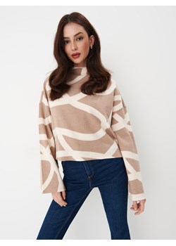 Mohito - Wzorzysty sweter - beżowy ze sklepu Mohito w kategorii Swetry damskie - zdjęcie 168349018