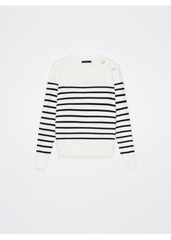 Mohito - Sweter w paski z okrągłym dekoltem - biały ze sklepu Mohito w kategorii Swetry damskie - zdjęcie 168349825