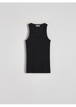 Reserved - Bawełniany top halter - czarny ze sklepu Reserved w kategorii Bluzki damskie - zdjęcie 168375056