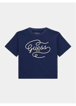 Guess T-Shirt J4RI18 K8HM4 Granatowy Regular Fit ze sklepu MODIVO w kategorii Bluzki dziewczęce - zdjęcie 168379417