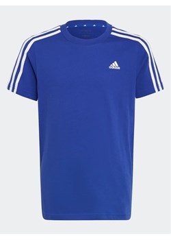 adidas T-Shirt Essentials 3-Stripes Cotton T-Shirt IC0604 Niebieski Regular Fit ze sklepu MODIVO w kategorii T-shirty chłopięce - zdjęcie 168383689
